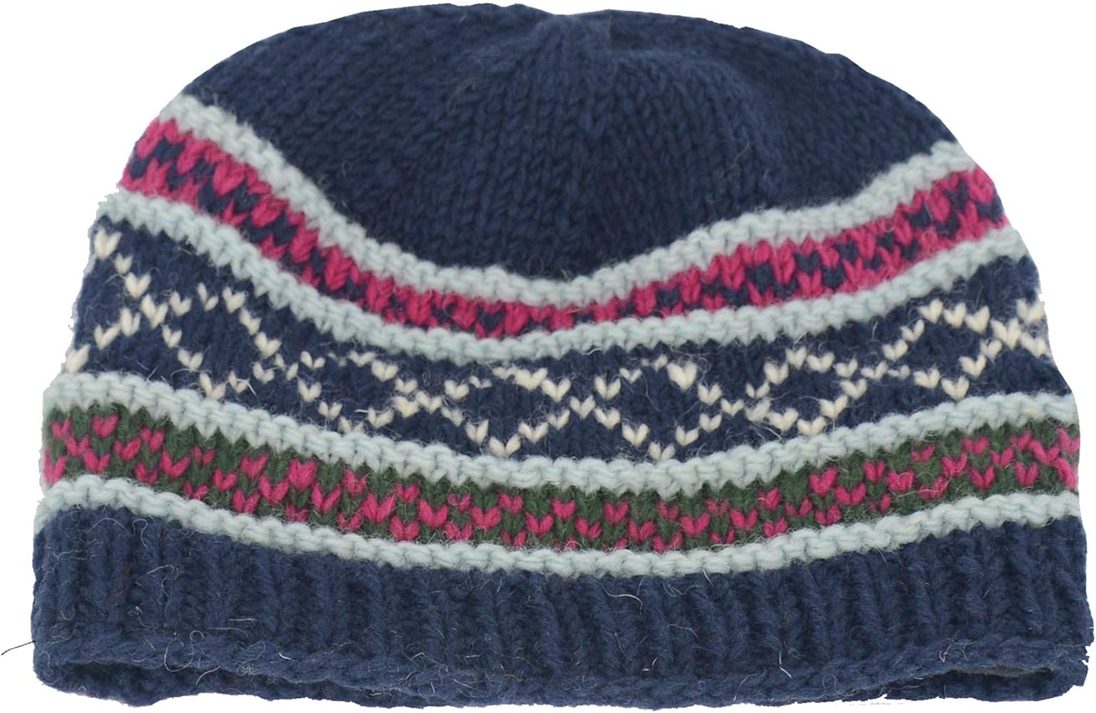 Unisex Wool Knit Cap Skullies Beanie Hats Soft Stretchy Cap W/Fleece Lining Navy Blue