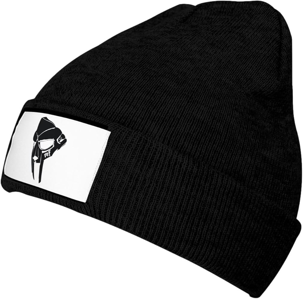 Mf Doom Knitted Hat Fashion Cuffed Ski Warm Knit Skull Caps Classic Plain Beanie for Men Women Black