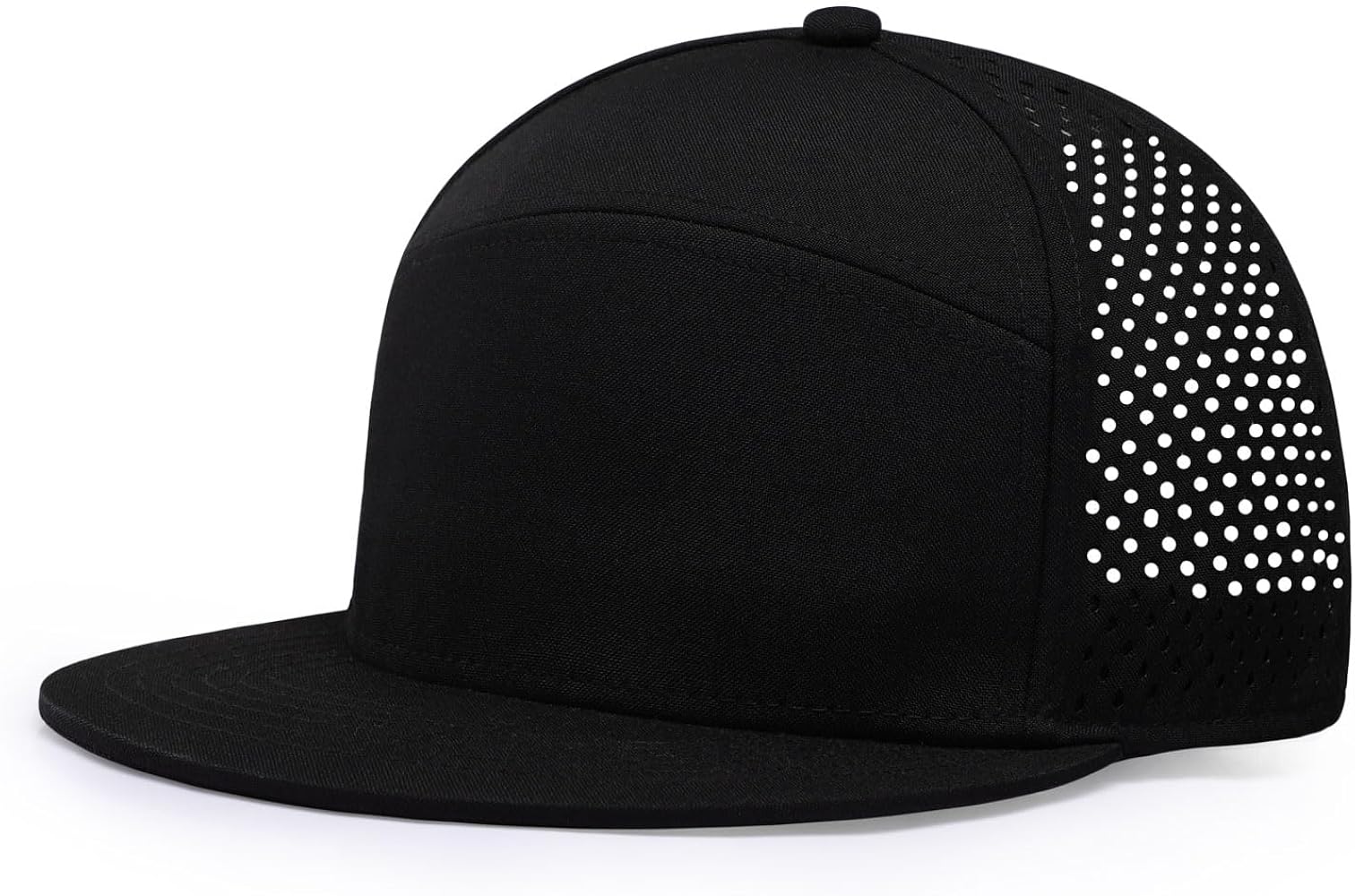 Men's Oversize XXL Flat Brim Baseball Cap Adjustable Performance Snapback Hat Laser Perforated Cap Plus Size for Big Head