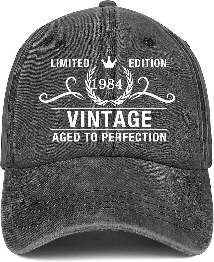 40th Birthday Gifts for Men Women Vintage 1984 Washed Distressed Baseball Cap Ideas Gift Retro Embroidered Hats