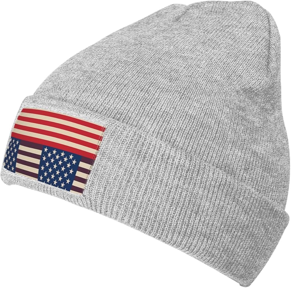 Beanie for Women American Flags Print Knitted Hat Men Winter Beanies Soft Knit Hats Warm Beanie Cap