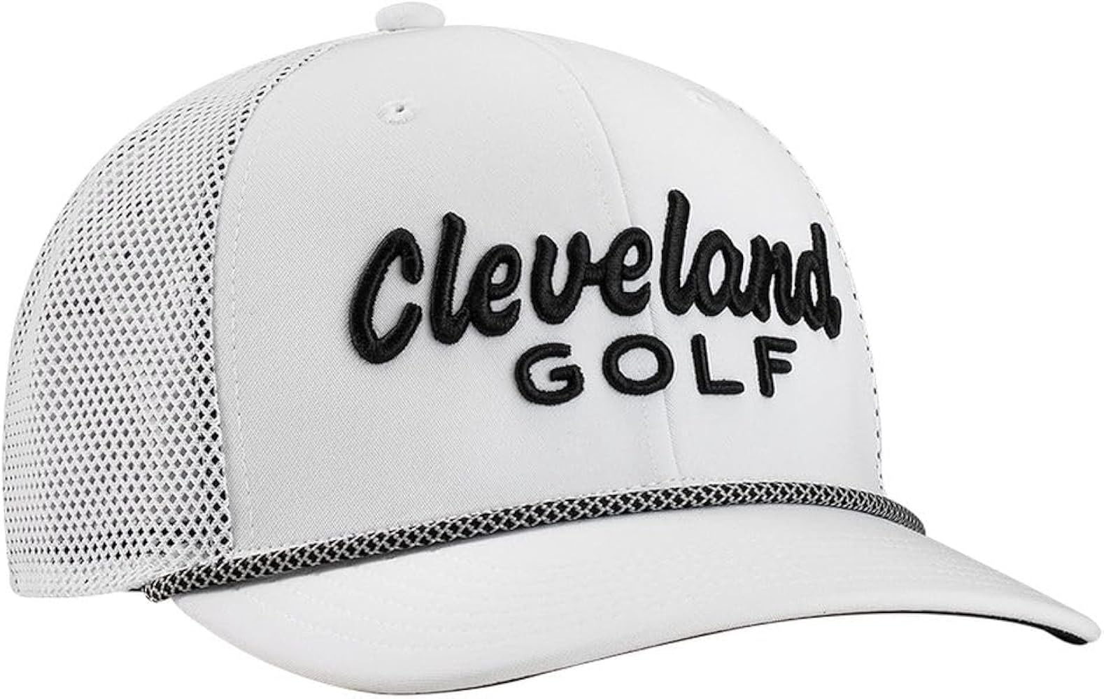 Cleveland Rope Trucker Hat (White/Grey, Adjustable) Golf Cap