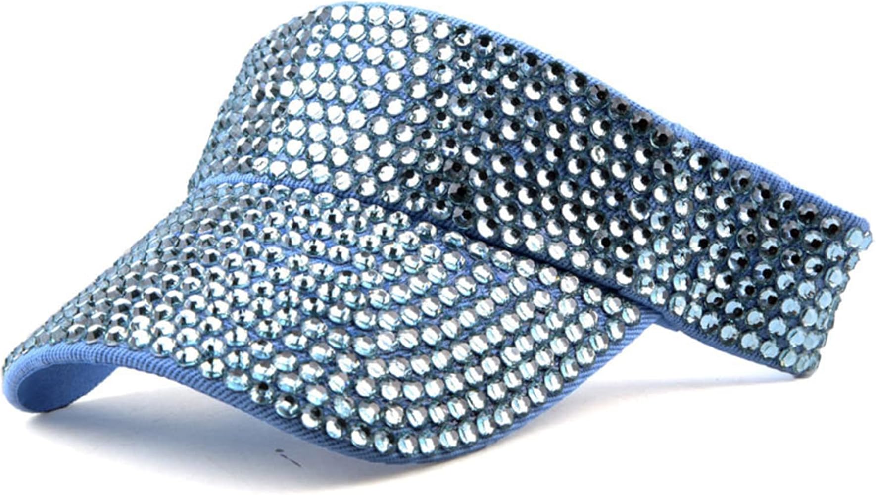 Shiny Rhinestones Sport Sun Visor Hats Adjustable Summer Cap for Women Men Golf Tennis Running Jogging