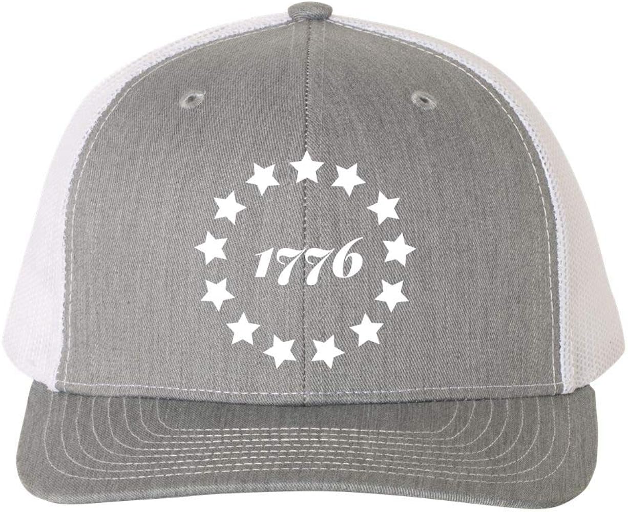 Heritage Pride 1776 Hat 13 Stars Circle Betsy Ross Flag Embroidered Mens Mesh Back Trucker Hat