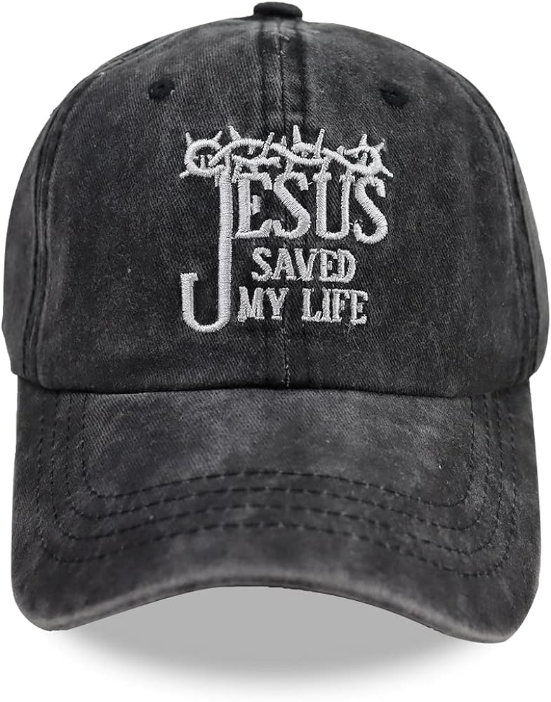 Jesus Saved My Life Unisex Adult Adjustable Denim Dad Hat