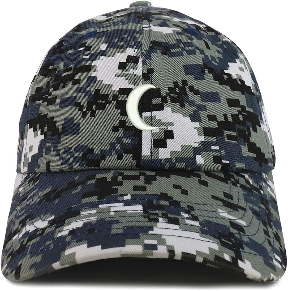 Trendy Apparel Shop Crescent Moon Embroidered Soft Low Profile Adjustable Cotton Cap