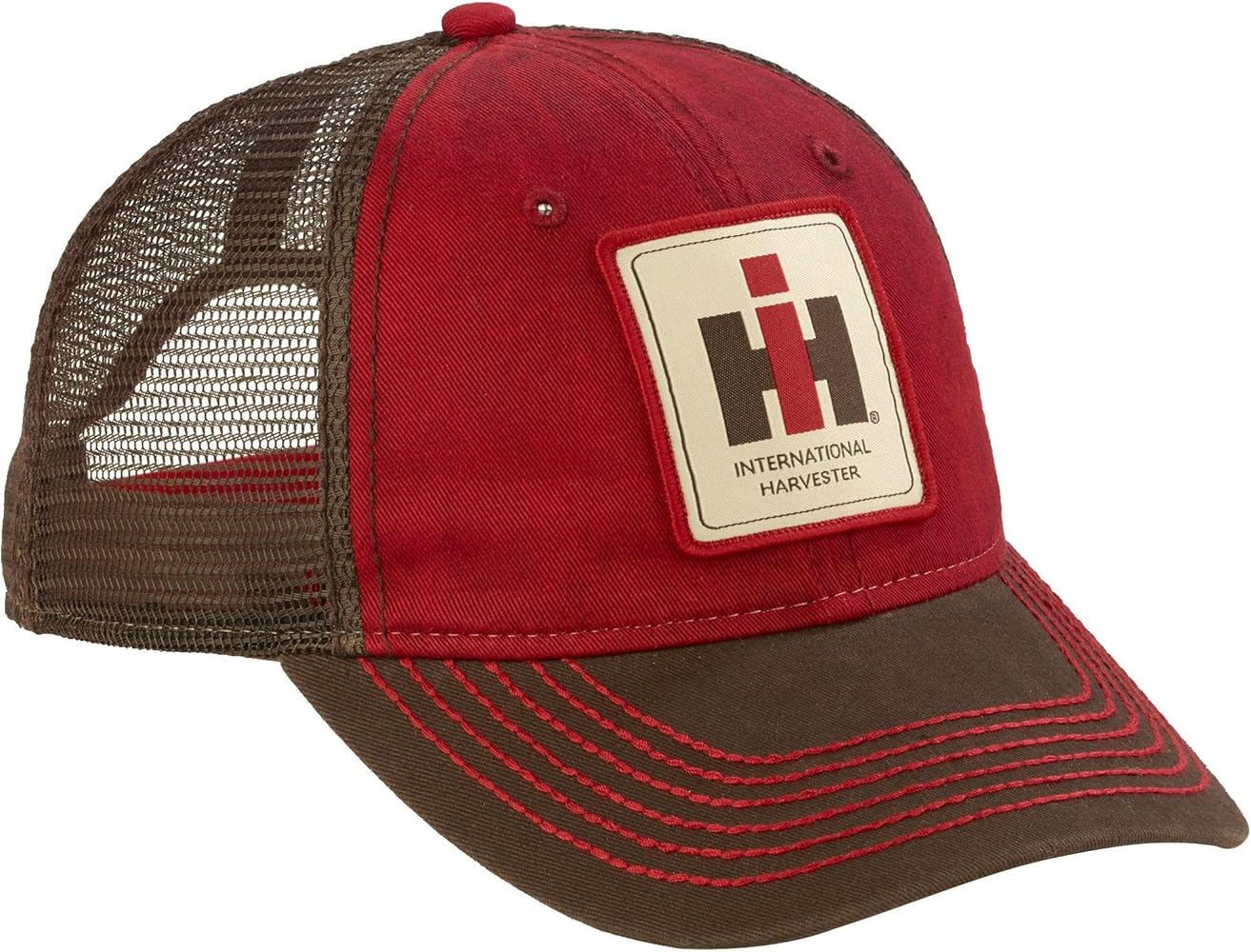 IH Patch Logo Washed, Dirty and Weathered''Look'' Red & Brown Cap with Mesh Back 400863, One Size