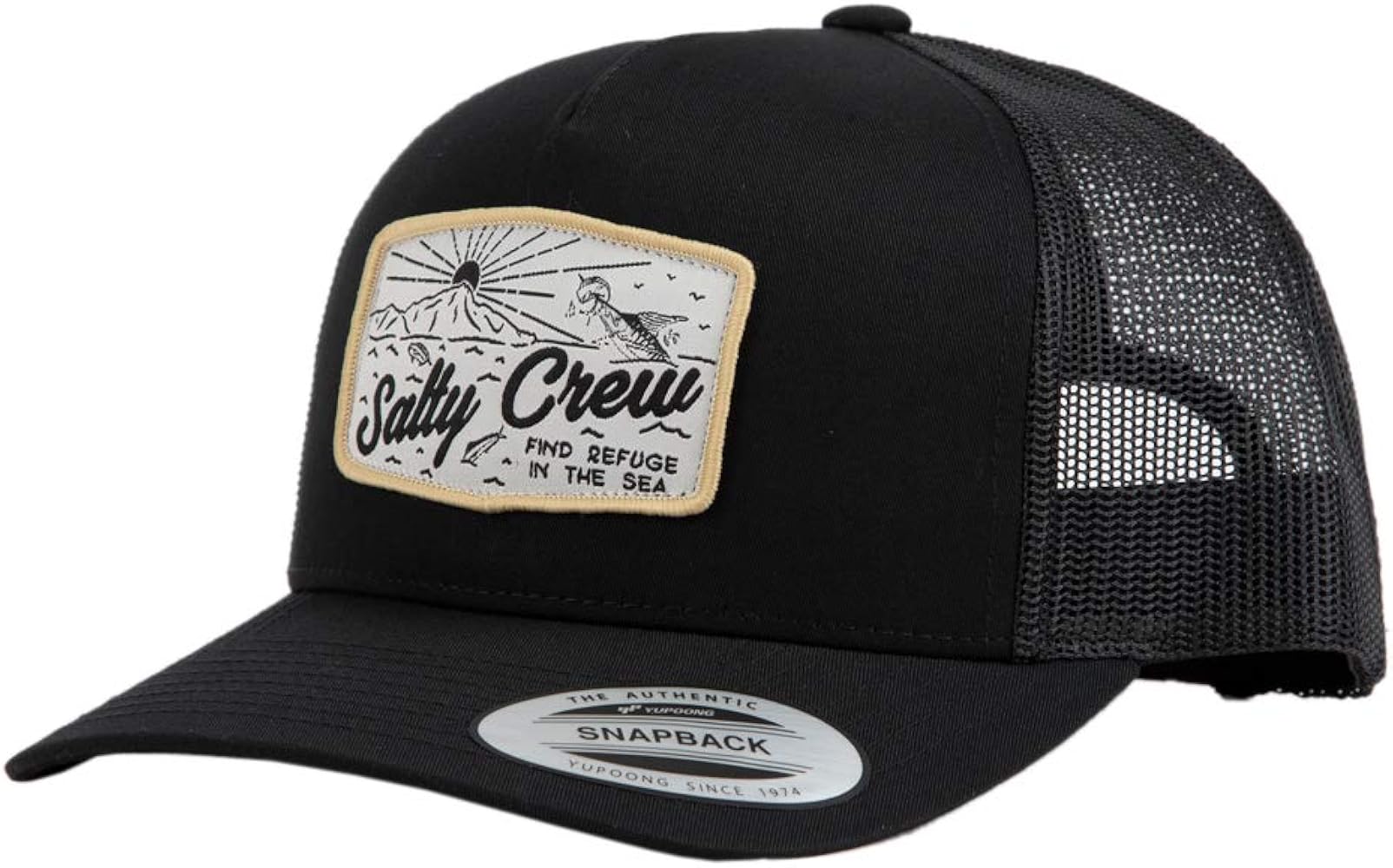 Salty Crew Men's Graphic Logo Retro Trucker Hat - Unisex Adjustable Baseball Hat for Adults - Premium Cotton