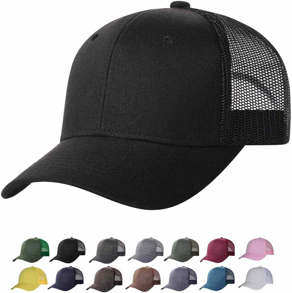 TSSGBL M, L, XL, XXL Snapback Trucker Hats Baseball Caps Adjustable Blank Mesh Back Ball Caps for Men Women