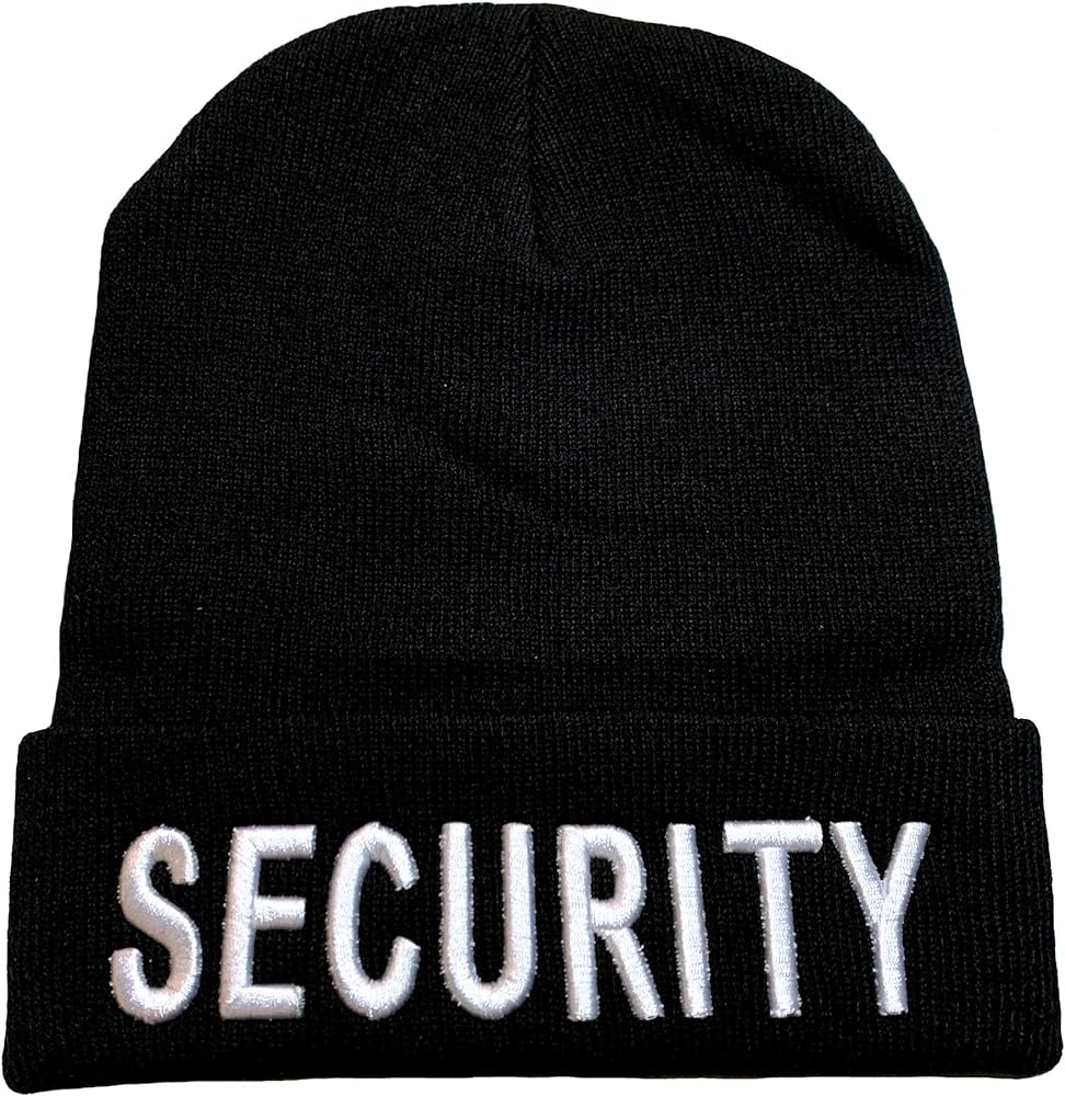 9" Embroidered Security Cuffed Beanie/Skull Cap