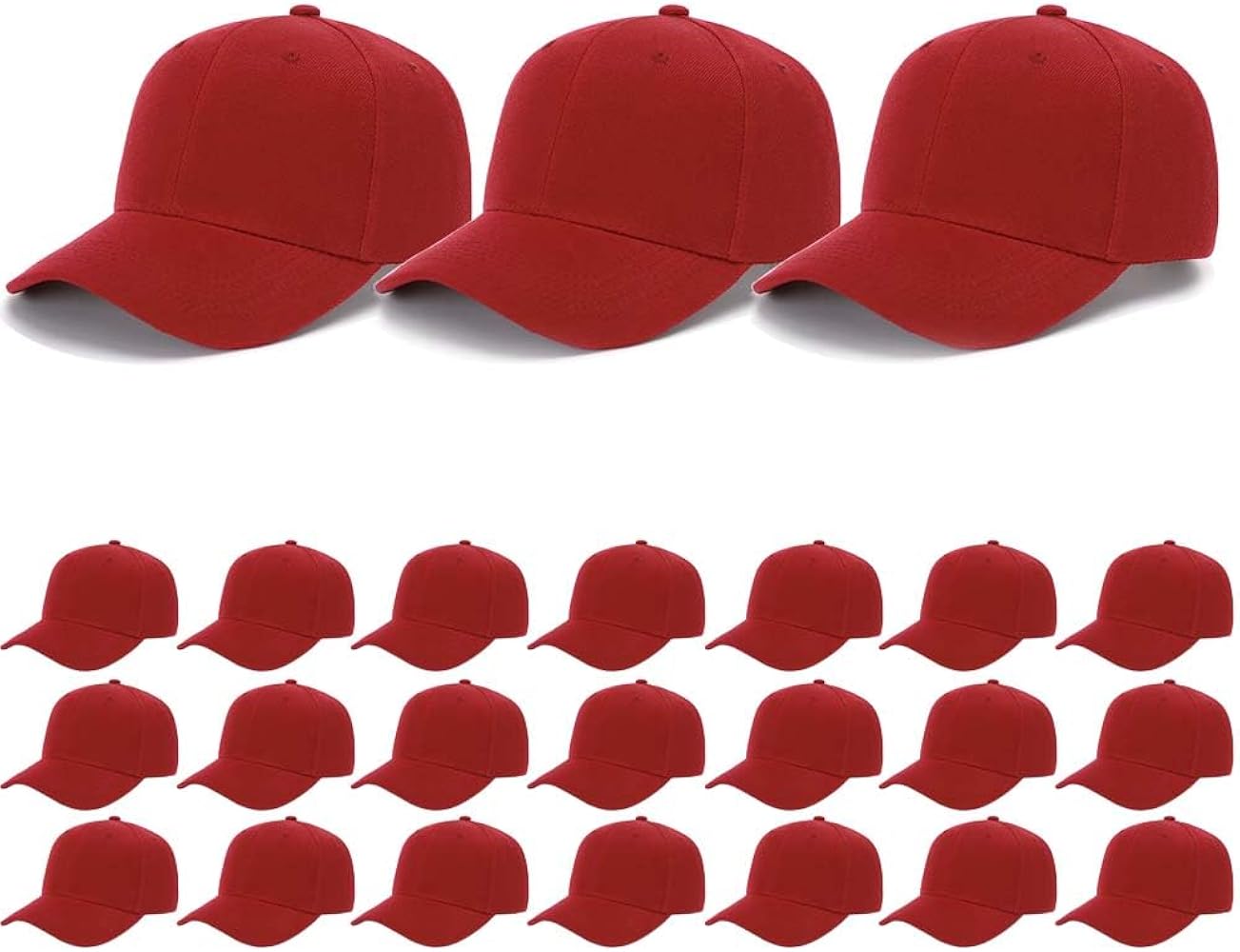 ZH Plain Baseball Caps 24 PC Blank Baseball Caps Adjustable Back Strap for Trucker Men Women Wholesale Bulk Baseball Caps…