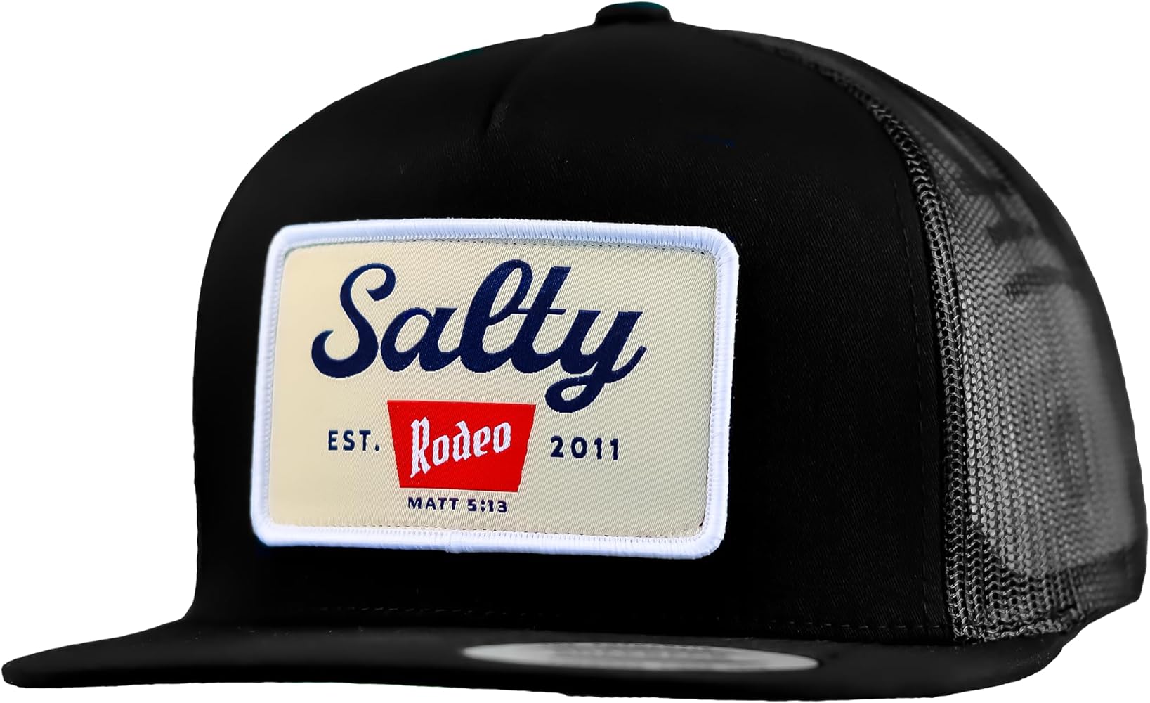 Salty Rodeo OG Hat - Tall Crown Black Yupoong Snapback Western Wear Snapback - One Size Fits Most