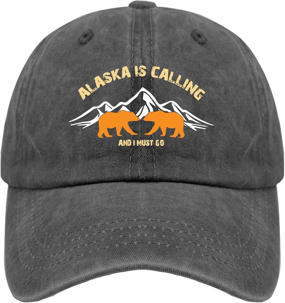 Alaska is Calling and I Must Go Sun Hat Custom Hats Pigment Black Mens Sun Hat Gifts for Son Baseball Caps