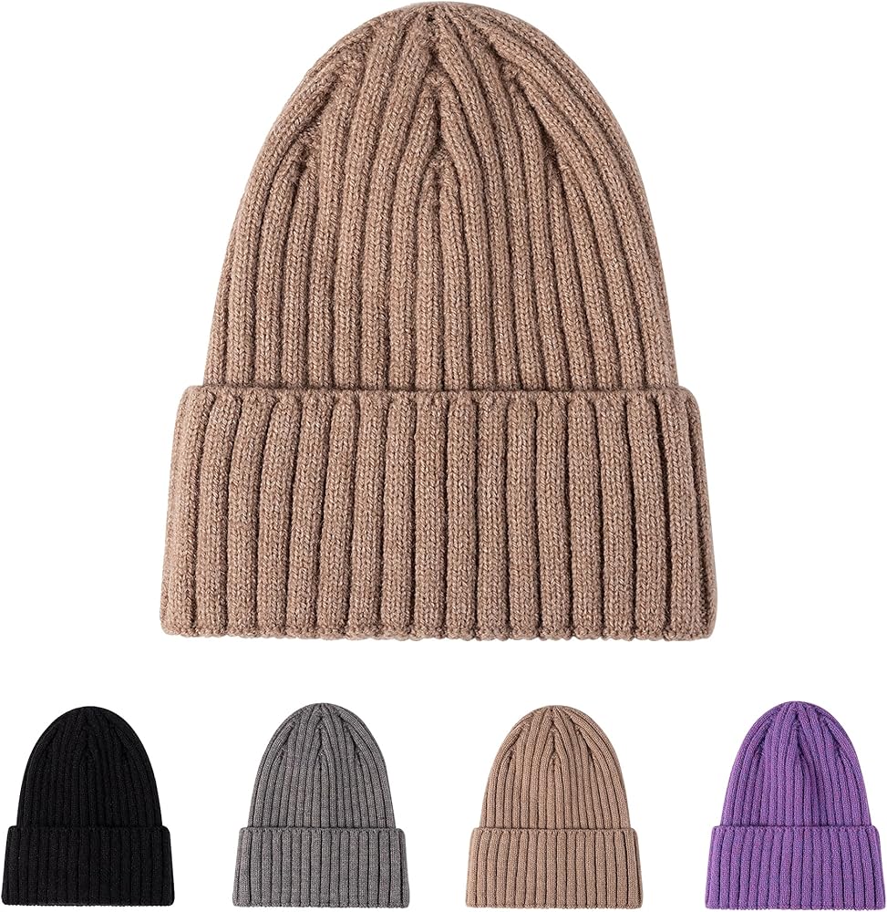 Knit Beanie for Men Women Warm Cashmere Winter Hat Unisex Adult