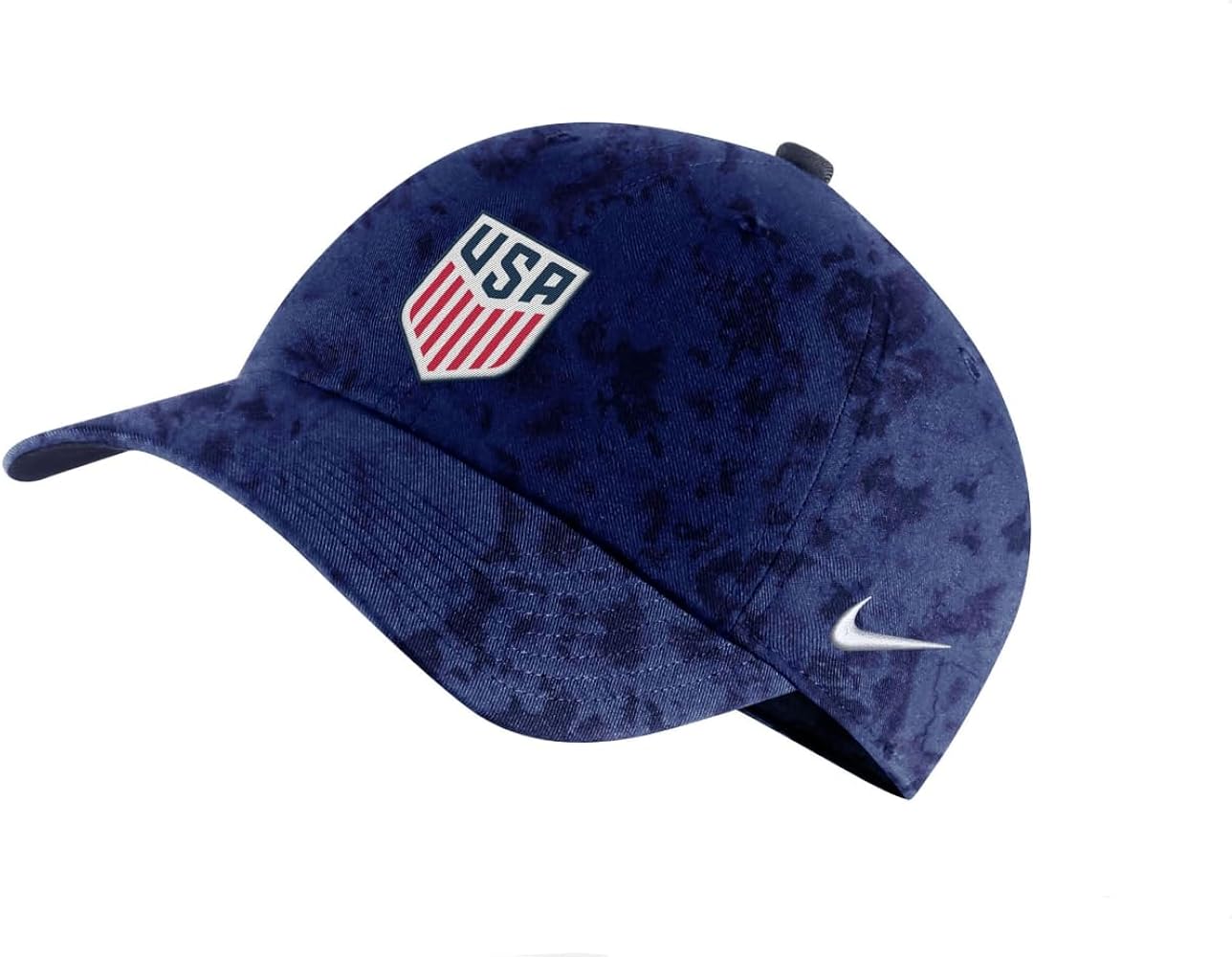 Nike Men's USA Heritage86 Campus Adjustable Hat, Crest Ice Dye - Navy Wave Print