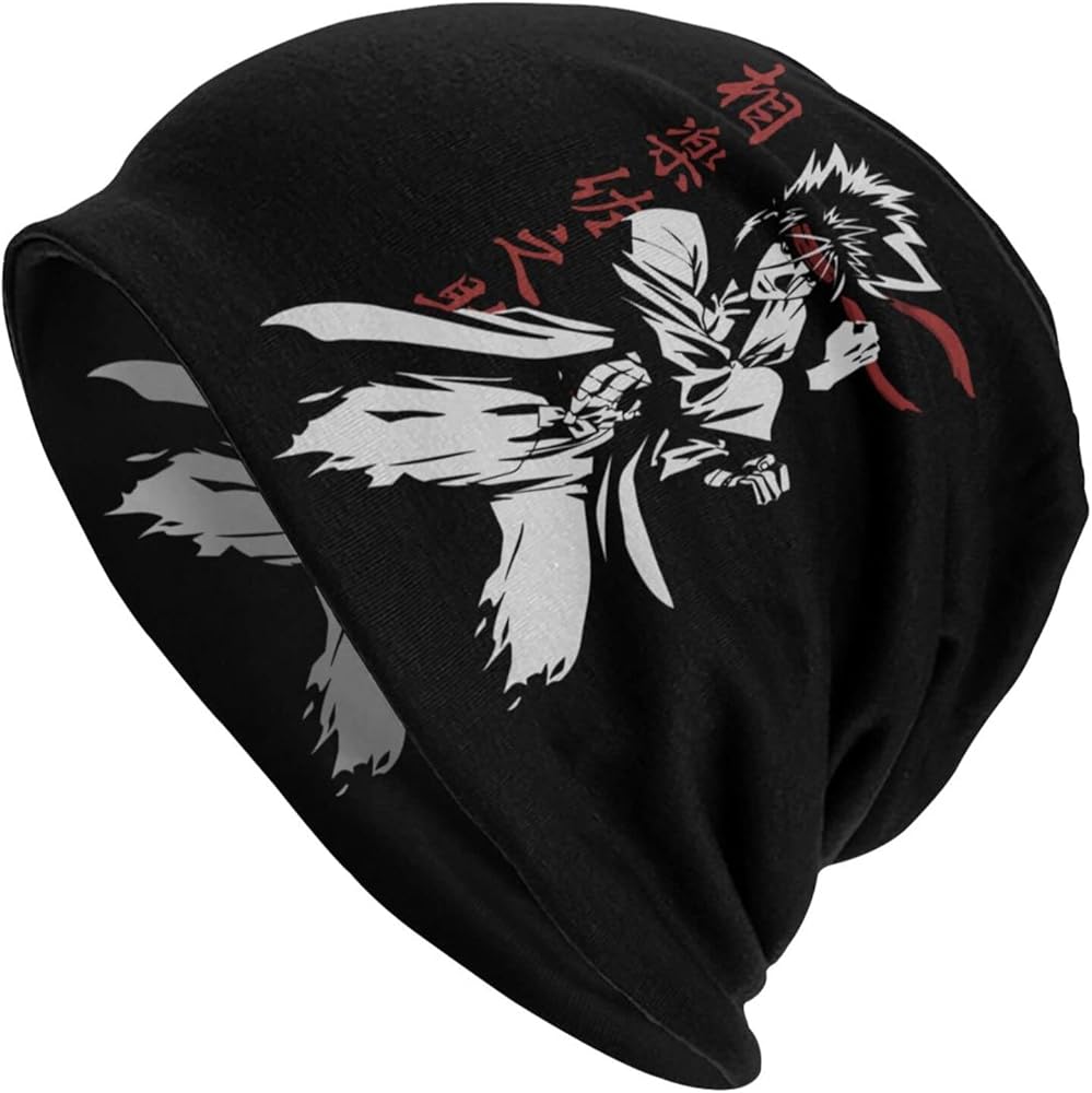 Anime Rurouni Kenshin Sagara Sanosuke Beanie Hat for Men and Women Summer Thin Hats Knit Skull Black