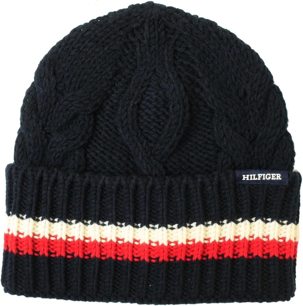 Tommy Hilfiger Mens 'Monotype' Chunky Knit Beanie Hat