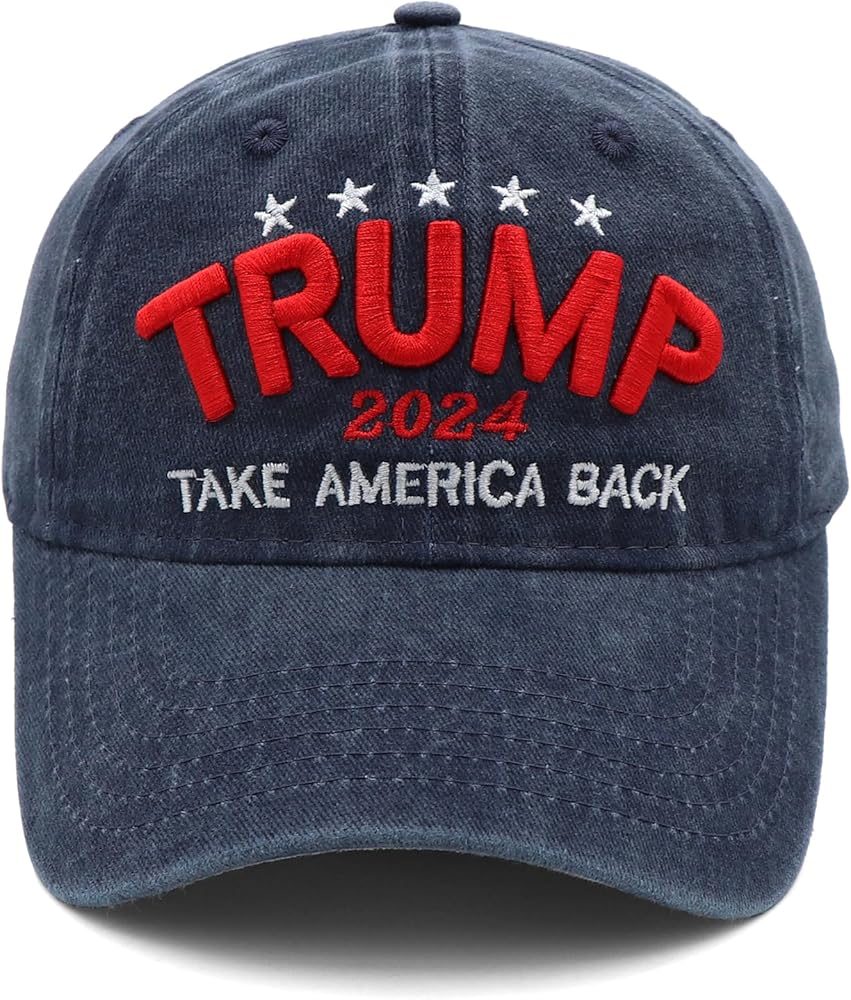 Trump Hat, Trump 2024 MAGA Hat Trump Merchandise Make America Great Again Hat 3D Embroidery Adjustable Baseball Cap