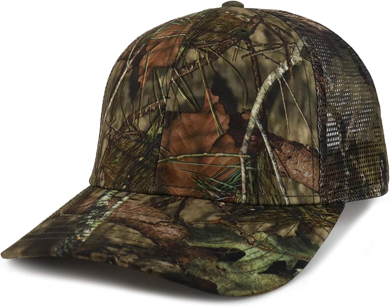 Hunting Camouflage Outdoor Structured Camo Printed Trucker Mesh Cap