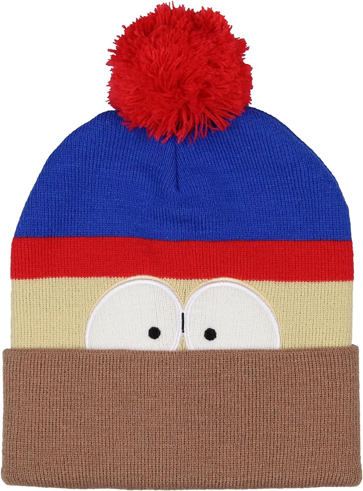 Bioworld South Park Big Face Cuff Knit Beanie Hat Cap - 4 Styles Available Cartman, Towelie, Kenny, and Stan