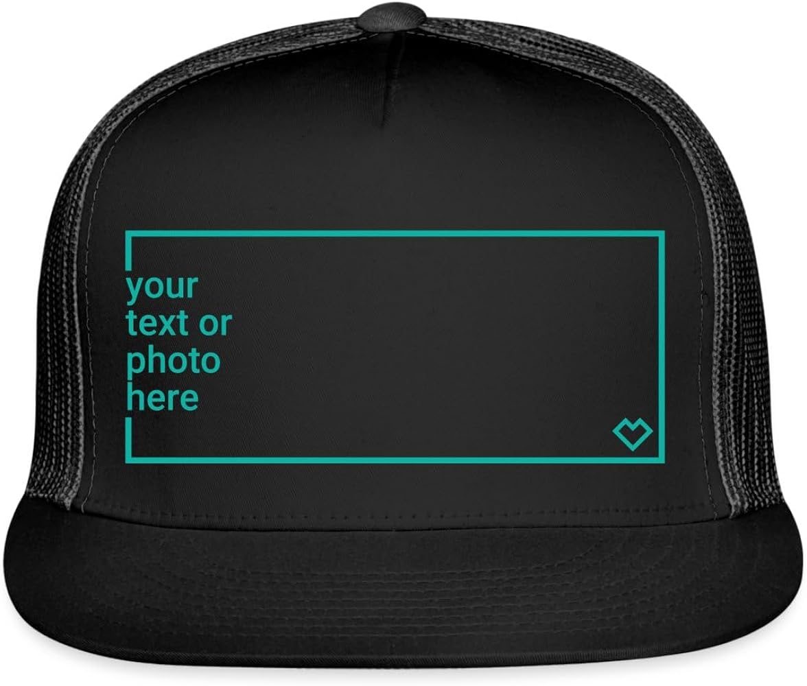 Spreadshirt® Custom Trucker Hat Add Your Own Text or Image | Personalized Trucker Cap | Custom Hats Design Your Own