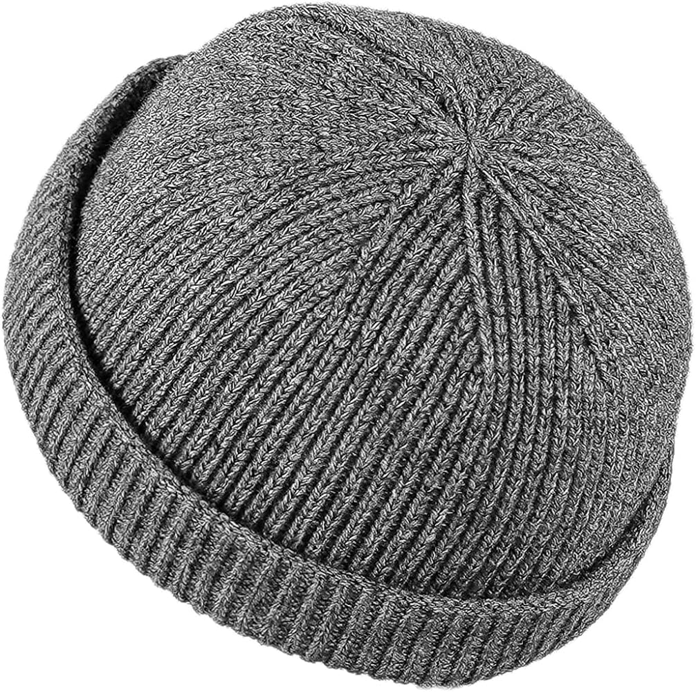 Croogo Brimless Docker Hat Winter Knitted Beanie Watch Cap Rolled Cuff Harbour Hats Sailor Fisherman Leon Hat Landlord Hat