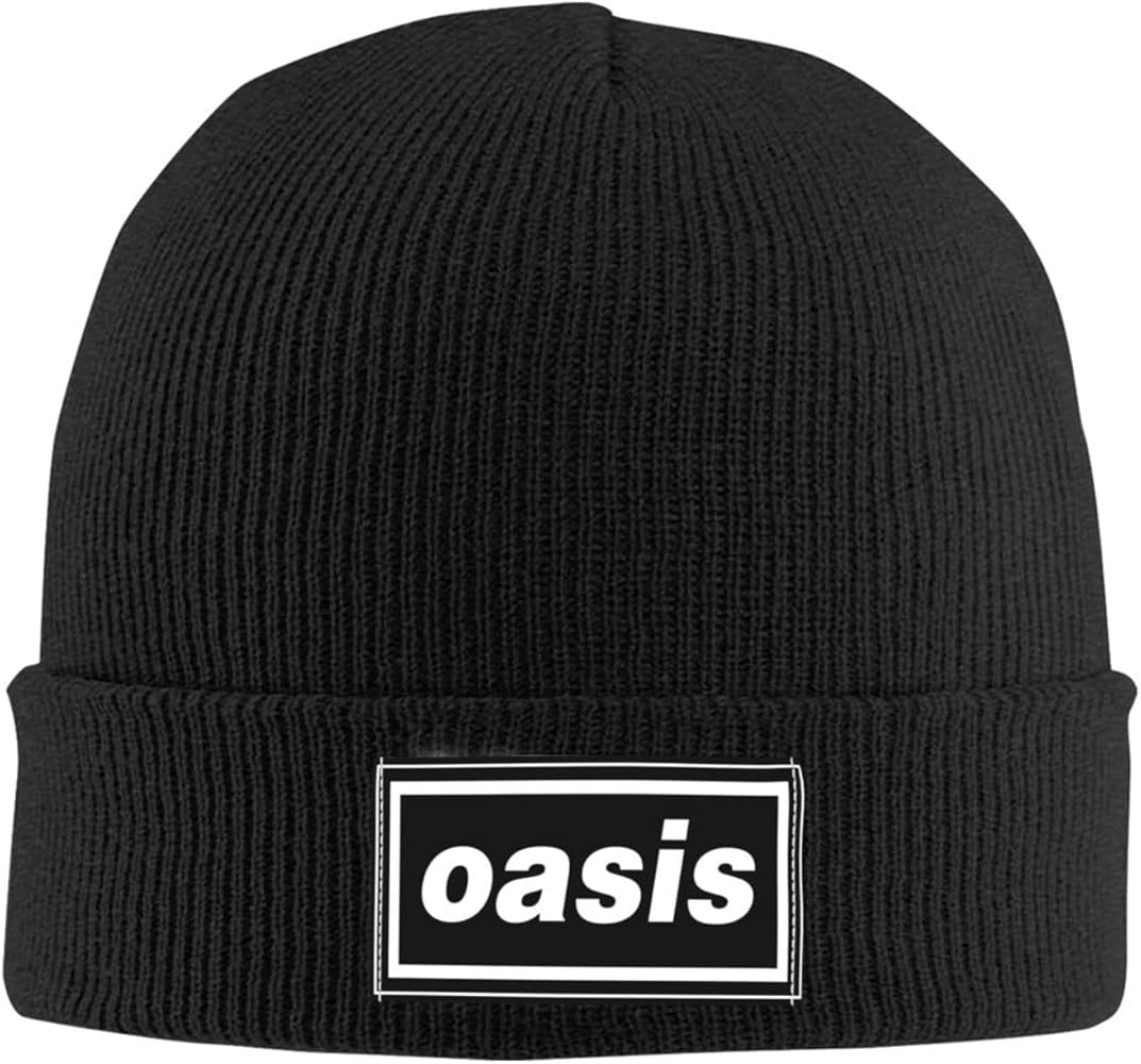 Oas%is Band Knit Beanie Winter Hat for Men Women Warm Stretchable Cuffed Knit Knitted Brimless Caps Black