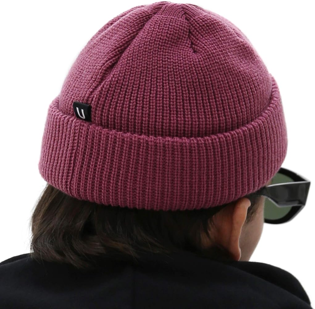 UNDERCONTROL Logo Label Patch Unisex Fall Winter Short Thick Cuffed Rollup Warm Beanie Korea Trawler Fisherman Knit Skull Hat