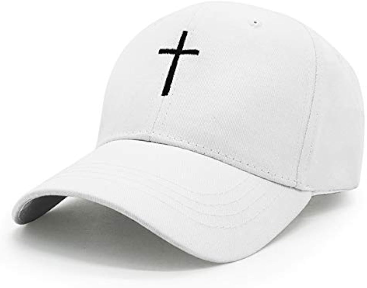 Cross Embroidery Baseball Cap,Adjustable Structured Dad Hat for Men Women Sun Hat