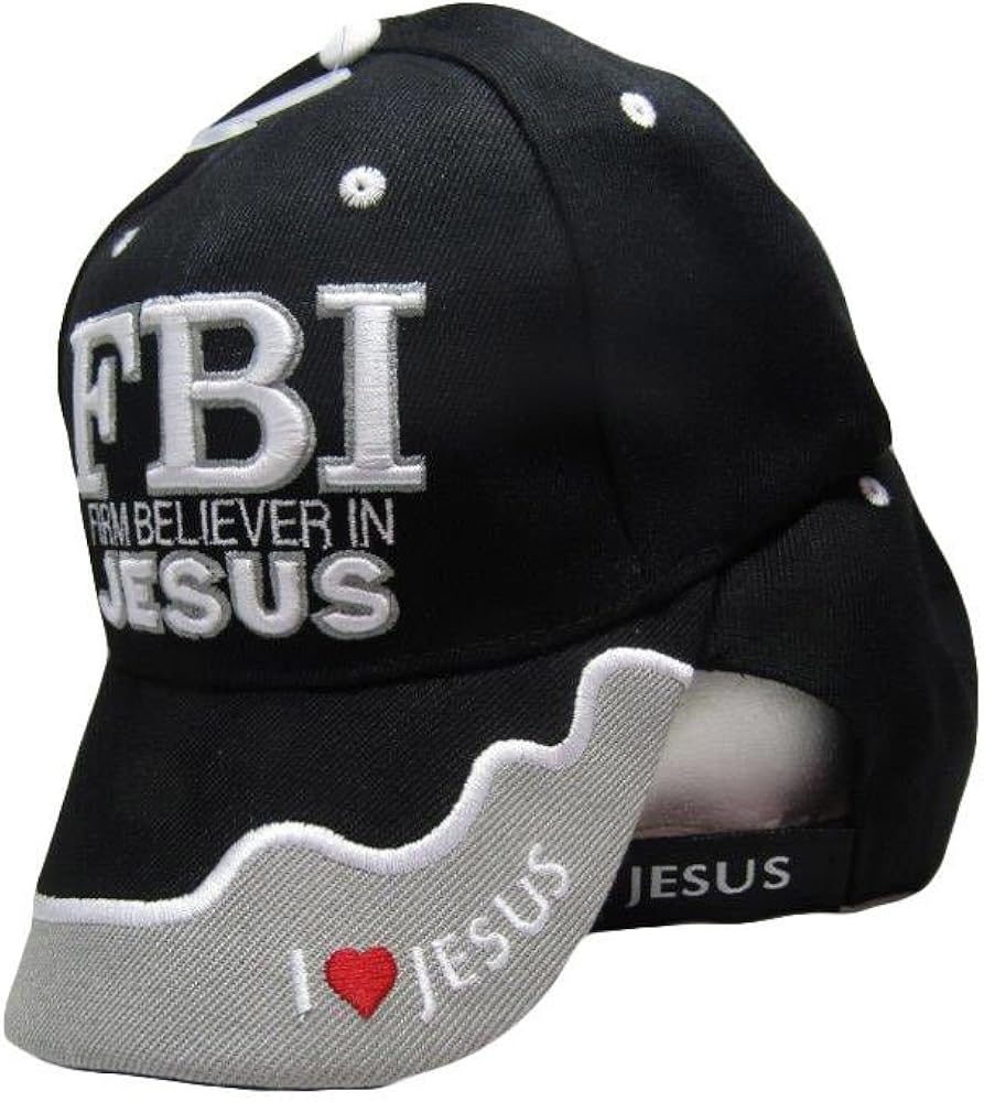 AES FBI Firm Believer in Jesus Christ Christian Black Embroidered Cap Hat