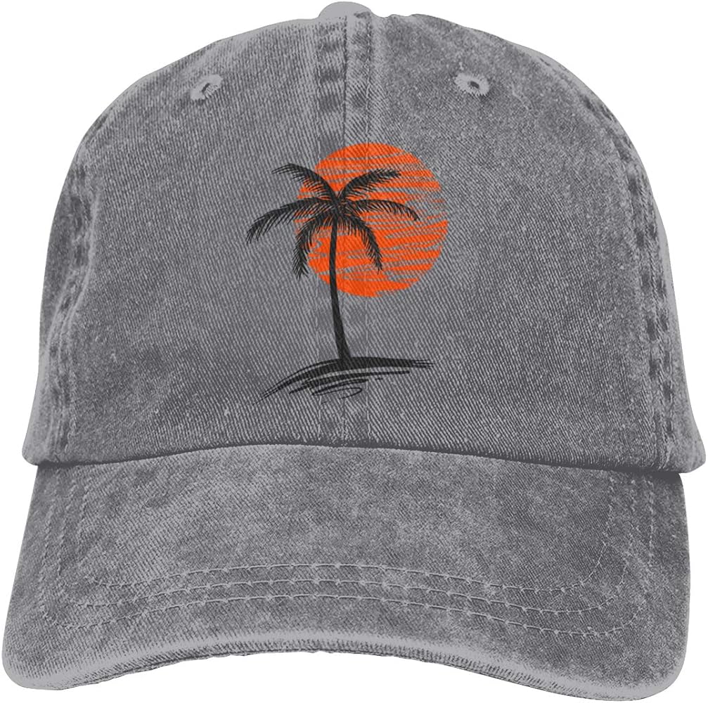 Palm Tree Baseball Caps Summer Aloha Beaches Outdoor Adjustable Denim Dad Hat