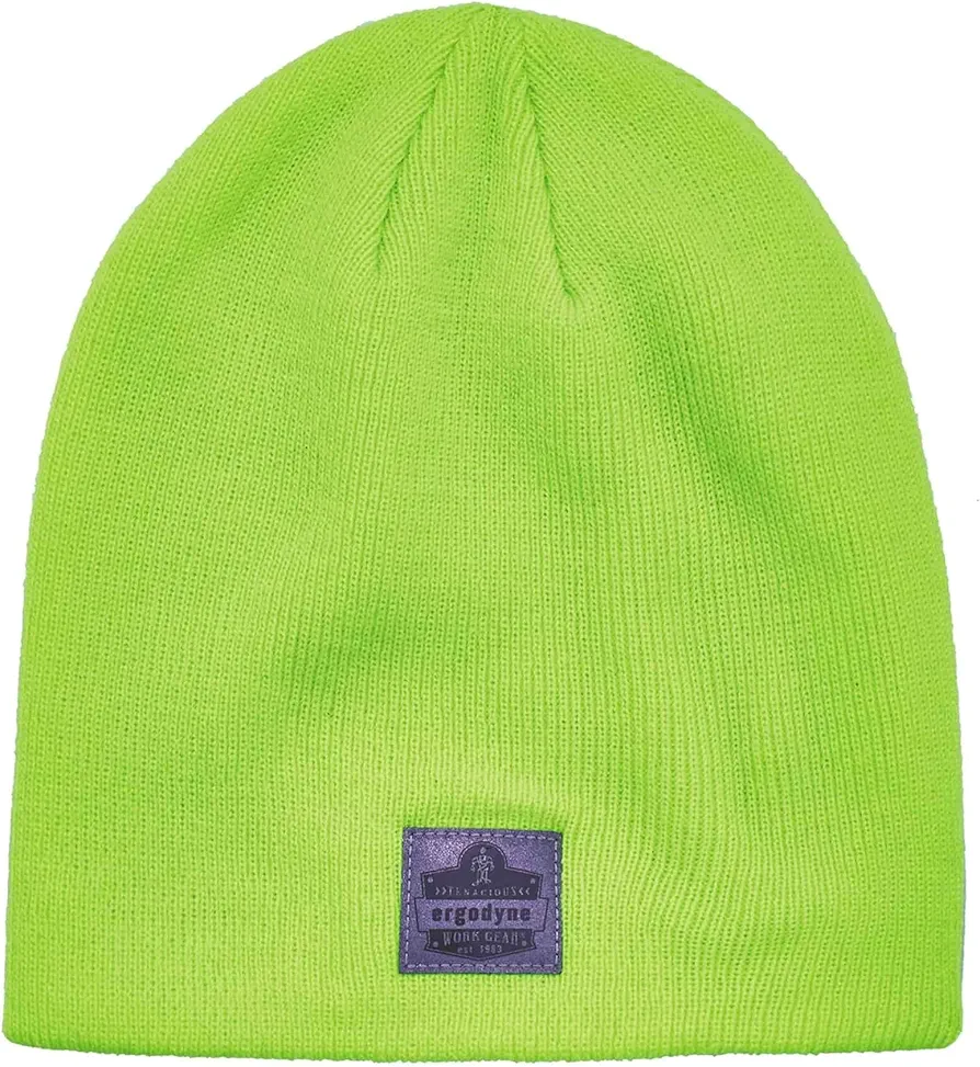 Ergodyne Standard Rib Knit Winter Hat, Lime, One Size