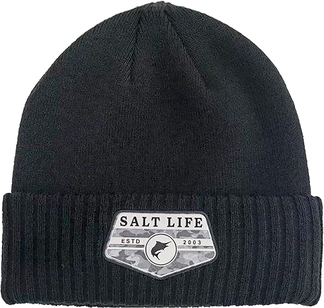 Salt Life Into The Abyss Beanie, Black, OSFM