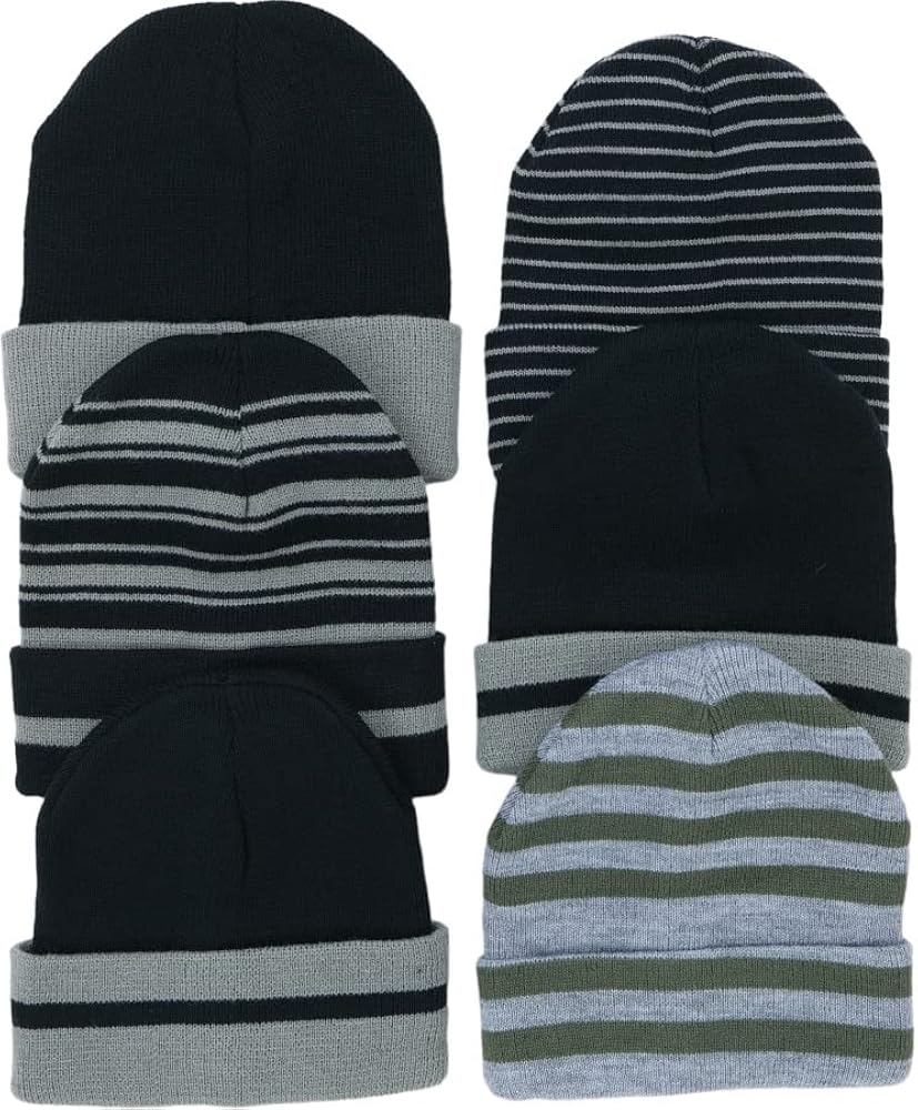 ToBeInStyle Unisex Pack of 6 or 3 Soft Stretchy Beanies