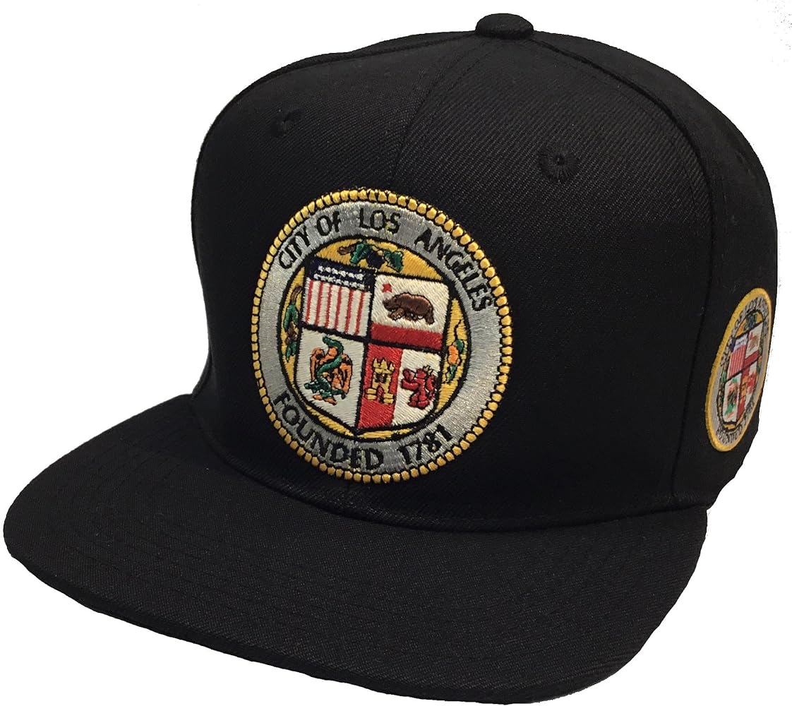 Los Angeles City Hat Black Snapback 1 Logo on Front and on