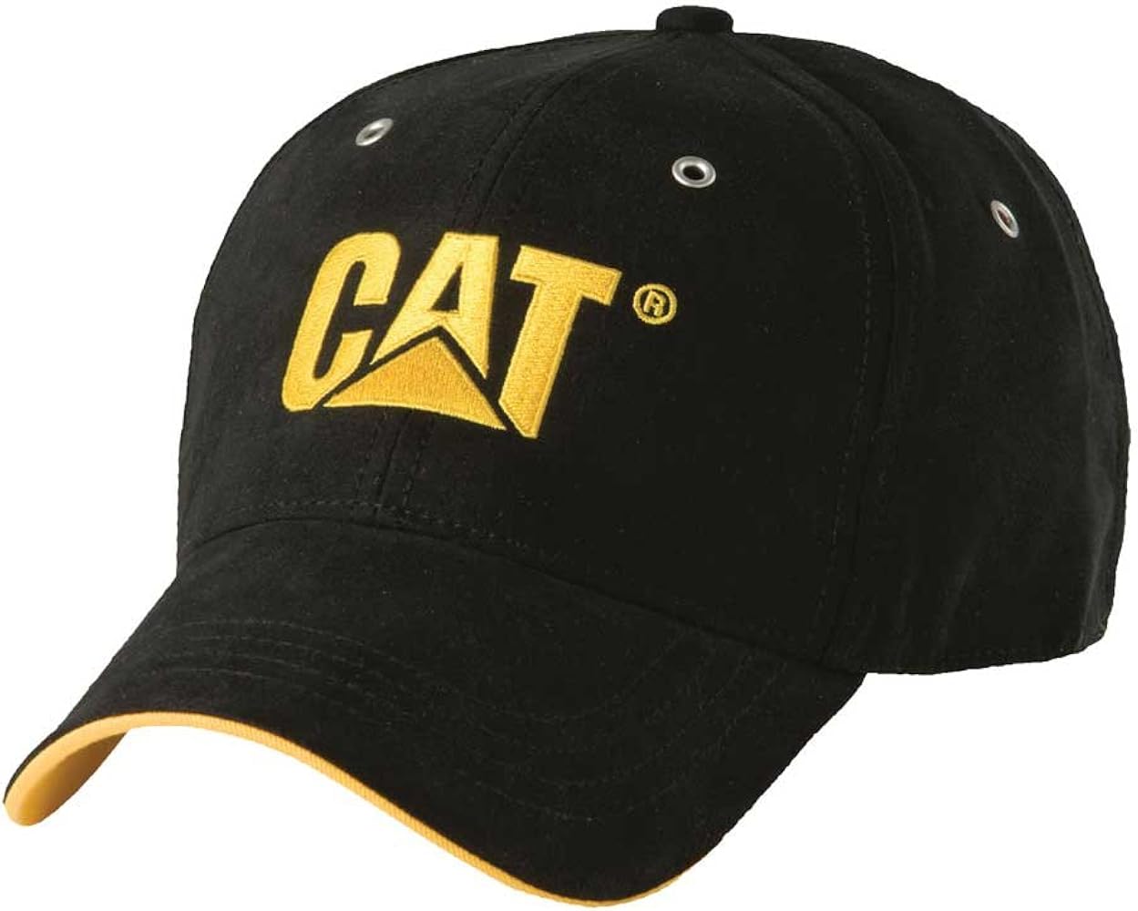 Caterpillar Men's Trademark Microsuede Hats with Embroidered Front, Curved Bill with Contrast, and Strap Back Closure