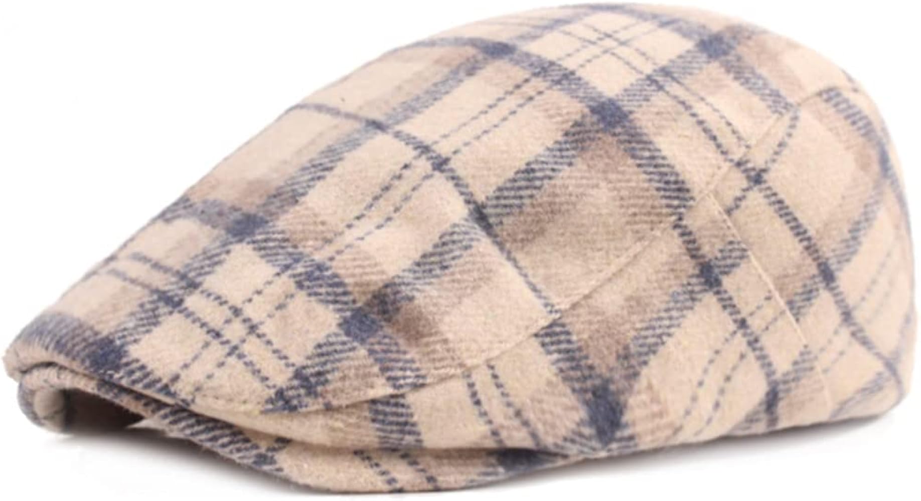 2 Pack Plaid Newsboy Hats for Men Women Tweed Flat Cap Hat Adjustable Vintage Ivy Caps Gatsby Hat Driving Hunting