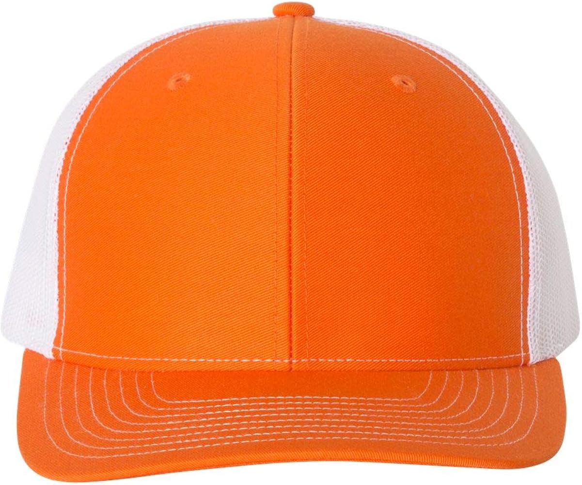 Richardson Snapback Trucker Cap Adjustable Orange/ White