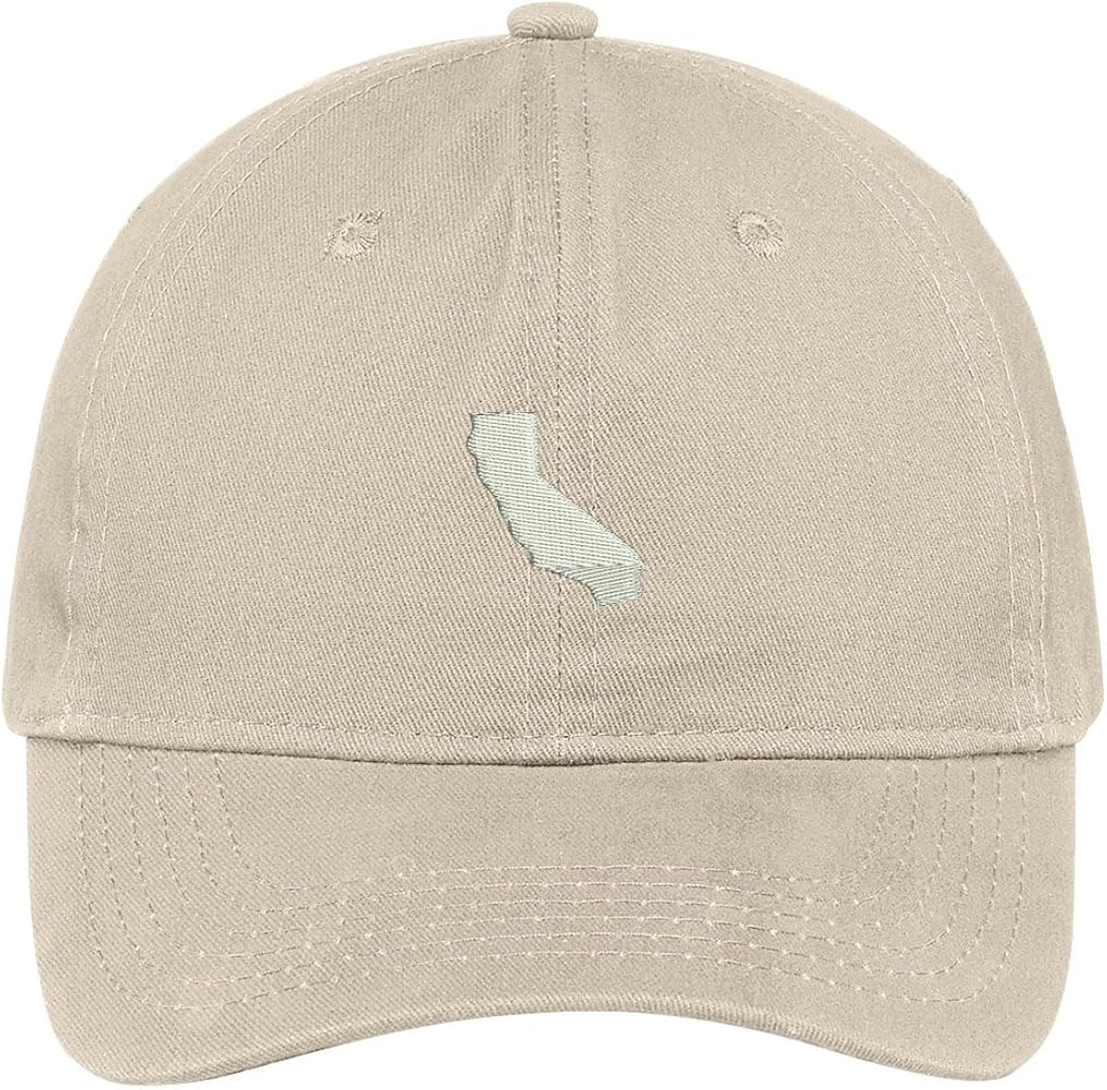 Trendy Apparel Shop California State Map Embroidered Low Profile Soft Cotton Brushed Baseball Cap