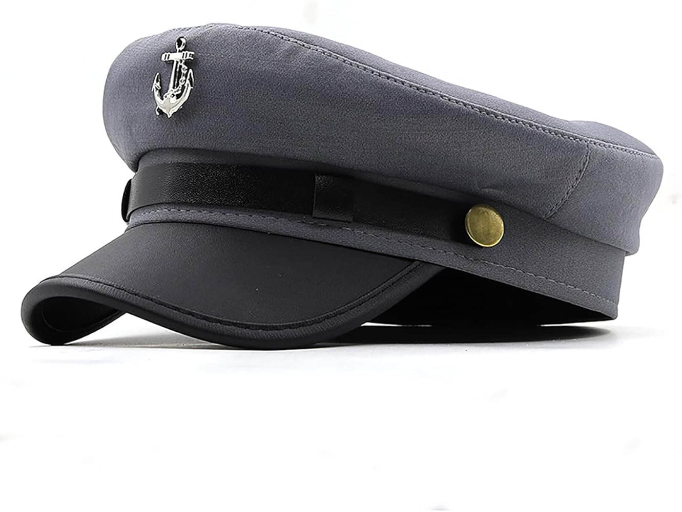 Men's Yacht Captain Skipper Anchor Hat, Newsboy Cap Chauffeur Hat Cabbie Paperboy Beret Cap