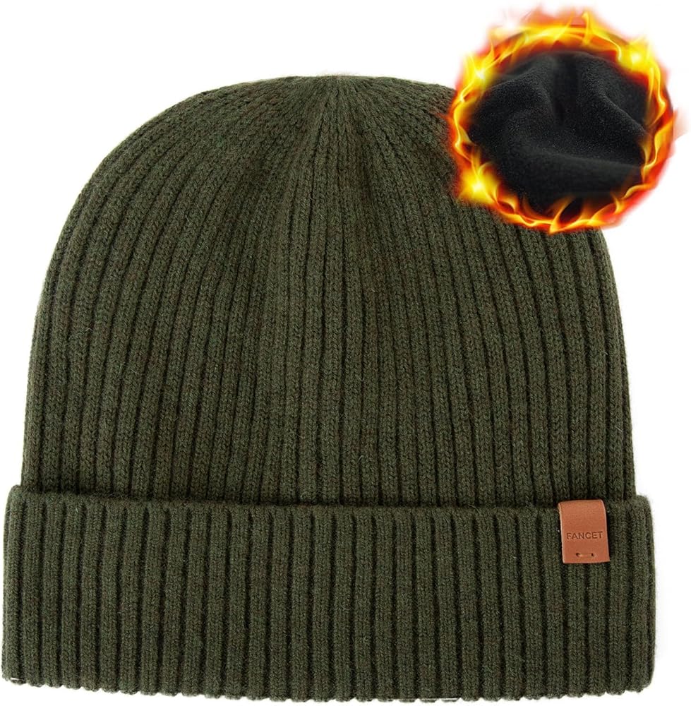 Oversized M L XL XXL 100% Merino Wool Beanie with Fleece Lining Cold Weather Winter Hat Big Head