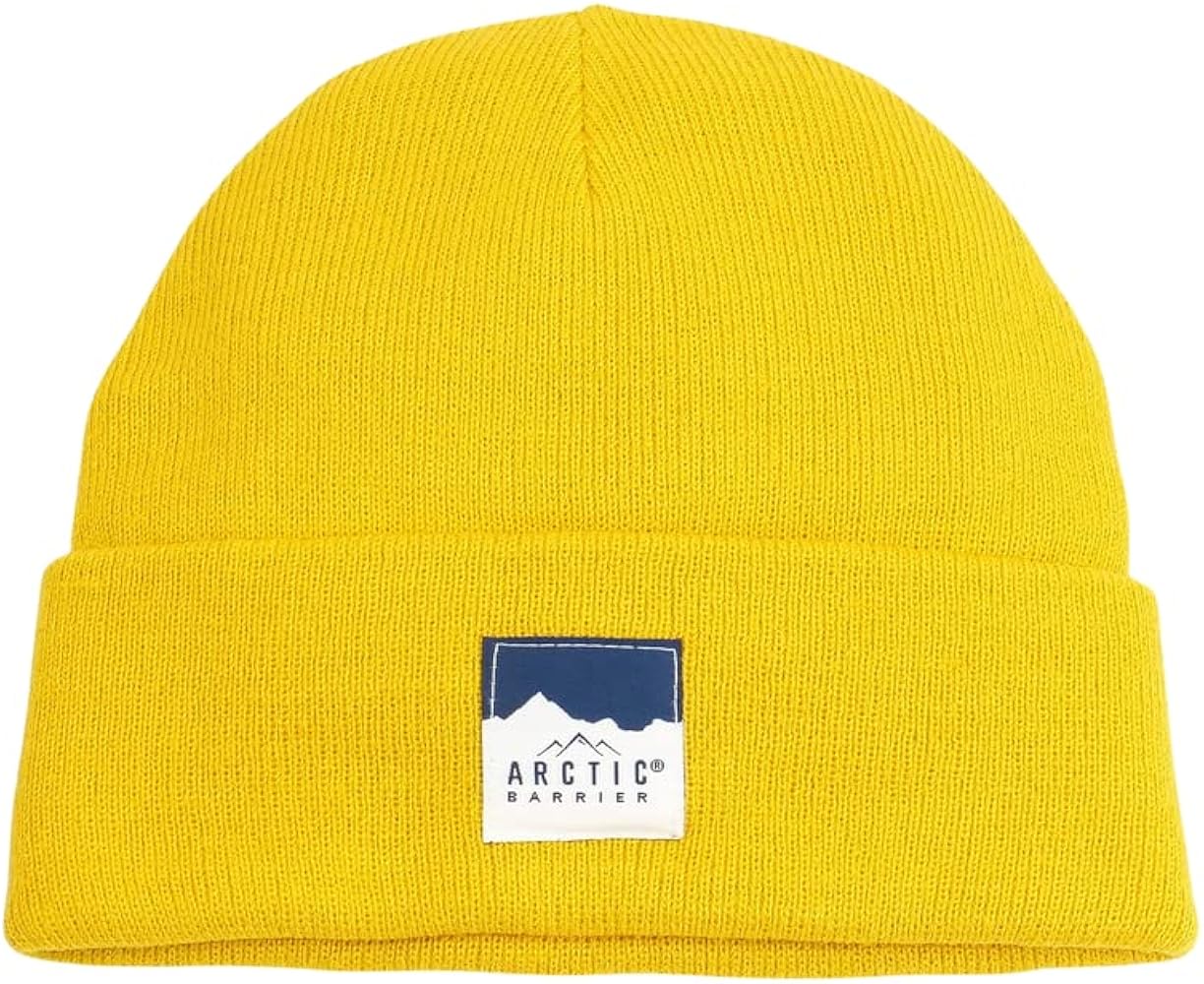 100% Acrylic Knitted Classic Cuffed Beanie for Men - Stay Warm and Stylish