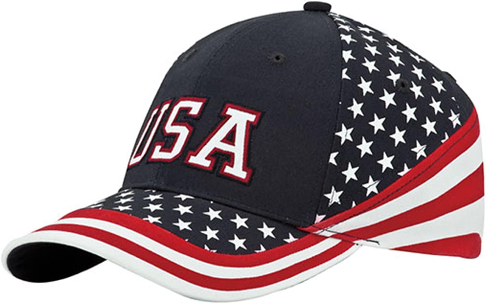 MG Washed Cotton Twill Stars & Stripes USA Ball Cap Hat USA Flag Cap