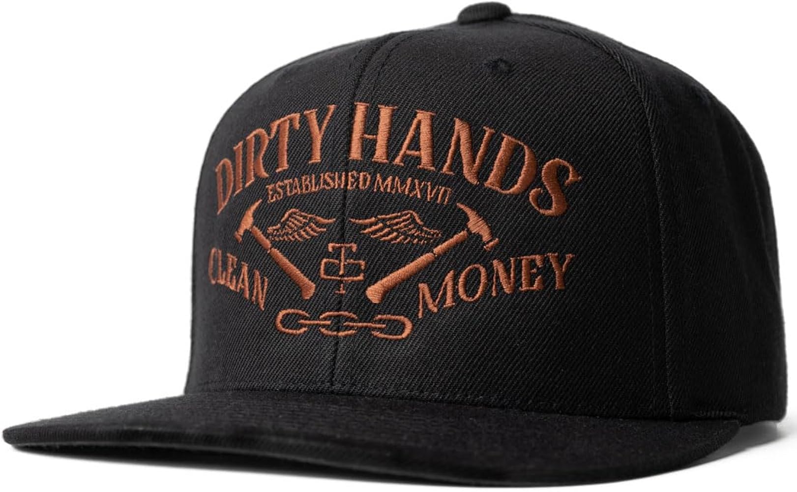 Dirty Hands Clean Money Meshback Hat - Black, Adjustable Snapback, Curved Brim, One Size Fits Most