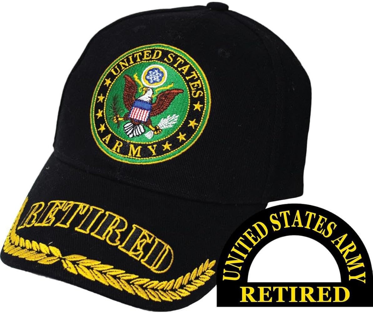 United States Army Retired Black Hat Cap USA