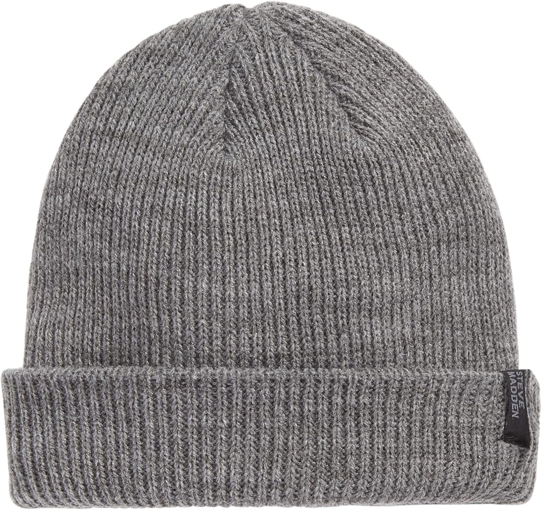 Steve Madden Men's Hat Heather One Core Fisherman Beanie Gray One Size