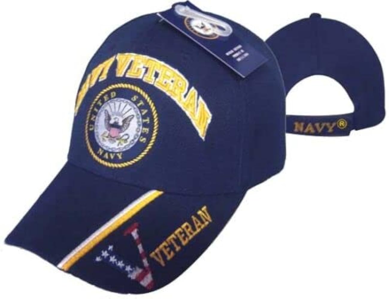 U.S. Military Veteran Navy Officially Licensed Blue Baseball Cap Hat