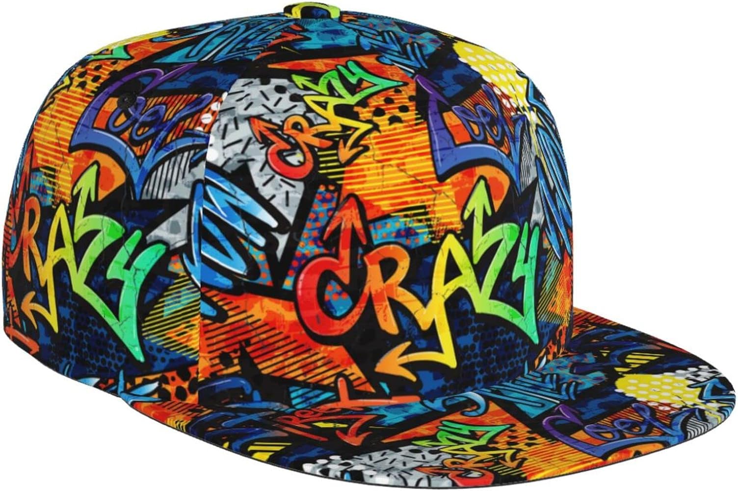 Stylish Hip Hop Style Adjustable Snapback Cap for Men and Women Sun Cap Graffiti Cap Doodle Baseball Cap