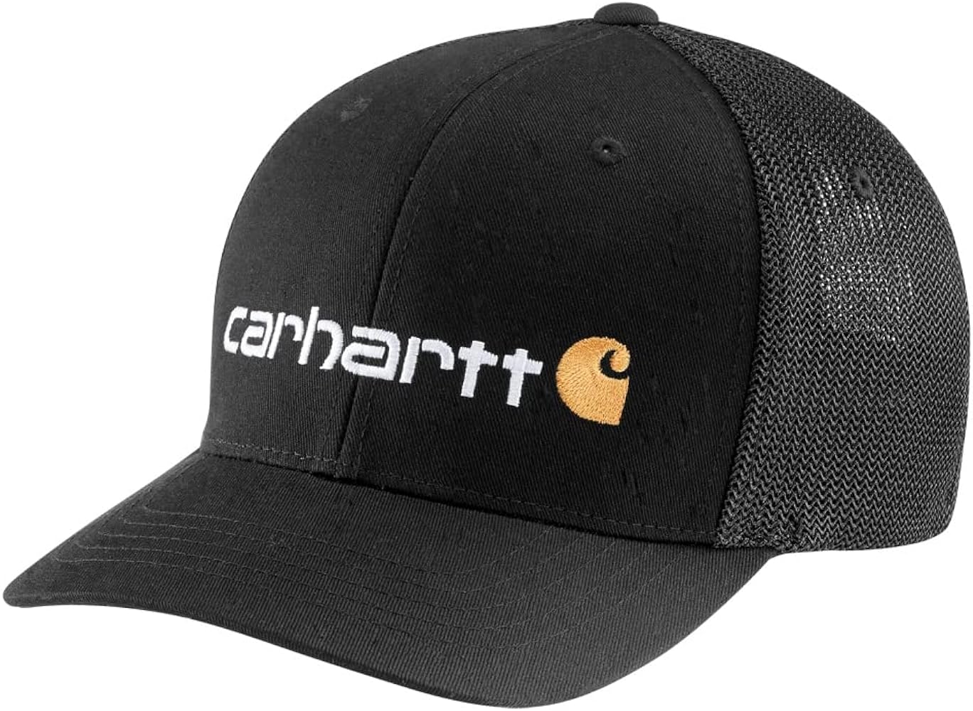 Carhartt Men's Rugged Flex Fitted Canvas MeshBack Logo Graphic Cap