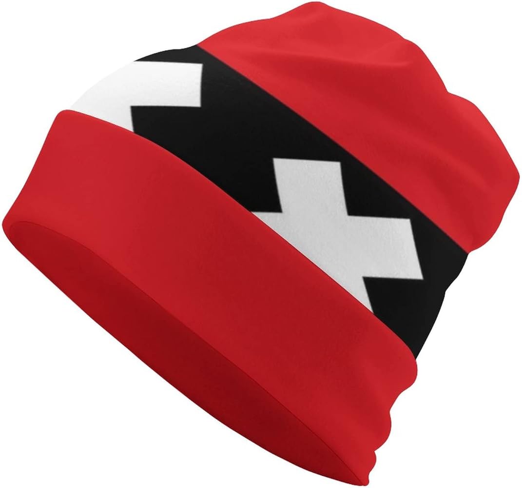 Amsterdam City Flag Soft Warm Skull Cap Lightweight Beanies Hat For Men Women Slouchy Cycling Work Sleep